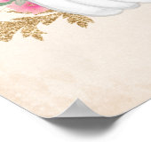 Witte en goudpompoenen Waterverf Poster (Hoek)