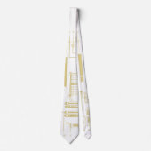 witte en goudtechnische moederbord | Circuit Board Stropdas (Voorkant)