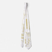 witte en goudtechnische moederbord | Circuit Board Stropdas (Achterkant)