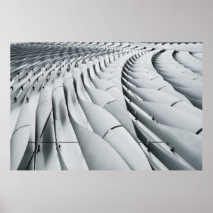 Witte en grijze bouwstructuur poster