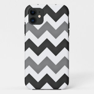 Witte en grijze Chevron Zigzag iPhone 11 Hoesje