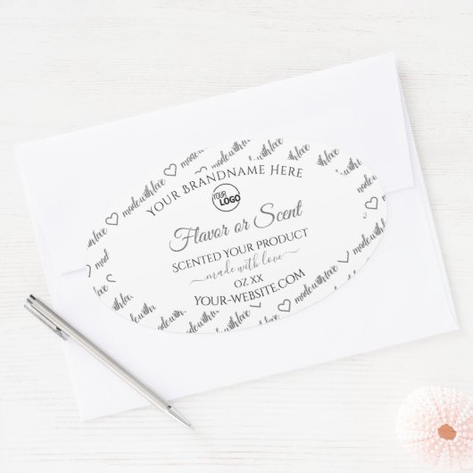 Witte en grijze etiketten van Word Cloud met Logo (Envelop)