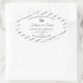Witte en grijze etiketten van Word Cloud met Logo (Tas)