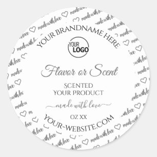 Witte en grijze etiketten van Word Cloud met Logo