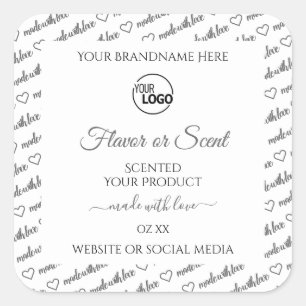 Witte en grijze etiketten van Word Cloud met Logo