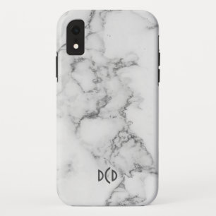 Witte en grijze faux marmer iPhone XR hoesje