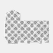 Witte en grijze folklore ornament damask bedankdoosjes (Uitgevouwen)