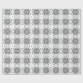 Witte en grijze folklore ornament damask cadeaupapier (Vlak)