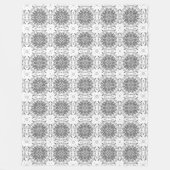 Witte en grijze folklore ornament damask fleece deken (Voorkant)