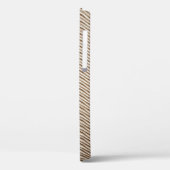 Witte en grijze gestreept textiel Case-Mate iPhone case (Achterkant / Links)