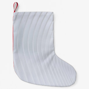 Witte en grijze gestreept textiel kleine kerstsok