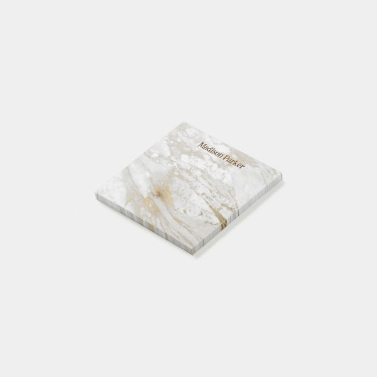 Witte en grijze goudkorrel post-it® notes (Schuin)