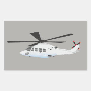 Witte en grijze helikopter Sticker