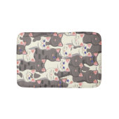 Witte en grijze kattenpatroon badmat (Voorkant)