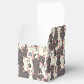 Witte en grijze kattenpatroon bedankdoosjes (Geopend)