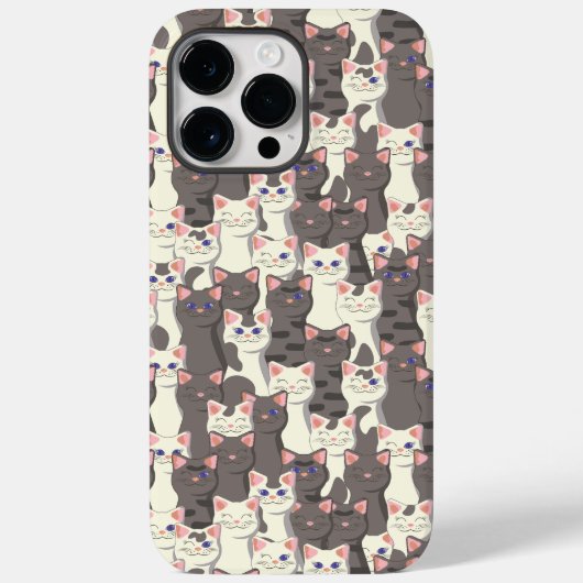 Witte en grijze kattenpatroon Case-Mate iPhone case (Achterkant)