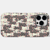 Witte en grijze kattenpatroon Case-Mate iPhone case (Achterkant (horizontaal))