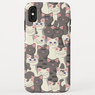 Witte en grijze kattenpatroon iPhone XS max hoesje