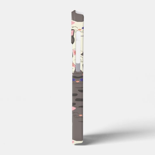 Witte en grijze kattenpatroon Case-Mate iPhone case (Achterkant / Links)