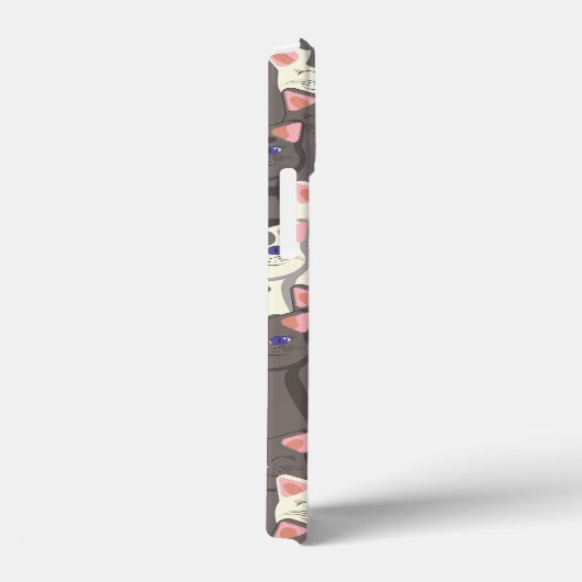 Witte en grijze kattenpatroon Case-Mate iPhone case (Achterkant / Rechts)