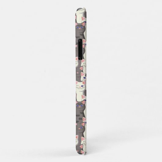 Witte en grijze kattenpatroon Case-Mate iPhone case (Achterkant/rechts)