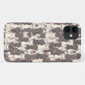 Witte en grijze kattenpatroon Case-Mate iPhone case (Achterkant (horizontaal))