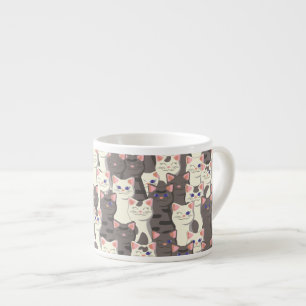 Witte en grijze kattenpatroon espresso kop