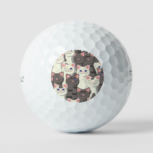 Witte en grijze kattenpatroon golfballen (Voorkant)