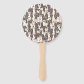 Witte en grijze kattenpatroon handwaaier (Achterkant)