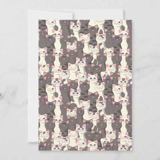 Witte en grijze kattenpatroon kaart (Voorkant)