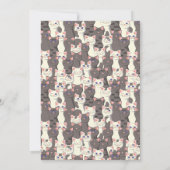 Witte en grijze kattenpatroon kaart (Achterkant)
