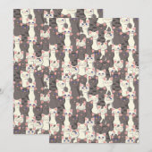 Witte en grijze kattenpatroon kaart (Voorkant / Achterkant)