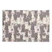 Witte en grijze kattenpatroon kussensloop (Achterkant)