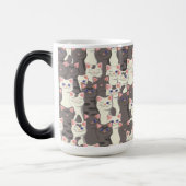 Witte en grijze kattenpatroon magische mok (Links)