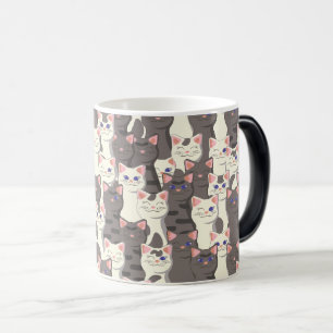 Witte en grijze kattenpatroon magische mok