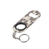 Witte en grijze kattenpatroon mini flessenopener (Achterkant Gekanteld)