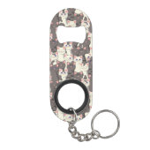 Witte en grijze kattenpatroon mini flessenopener (Achterkant)