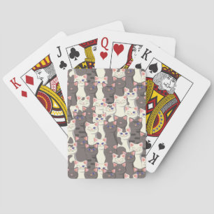Witte en grijze kattenpatroon pokerkaarten