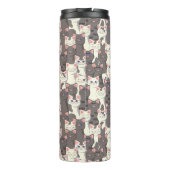 Witte en grijze kattenpatroon thermosbeker (Achterkant)