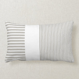 Witte en grijze Lumbar Laring Pillow Kussen