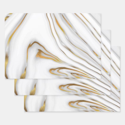 Witte en grijze marmer inpakpapier vel (Set)