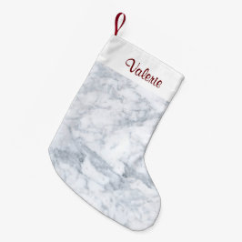 Witte en grijze marmer kleine kerstsok