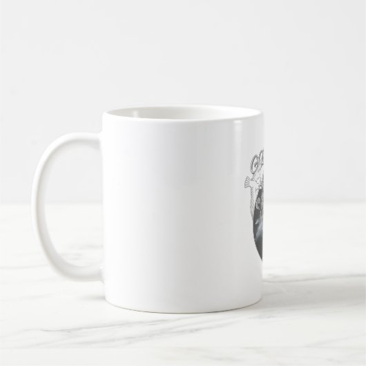Witte en Grijze Moderne Godin Mok (Links)