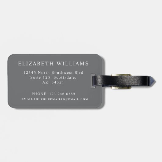  witte en grijze polka dot bagagelabel (Achterkant horizontaal)