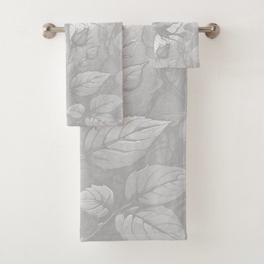 Witte en grijze Rozen 3 Bad Handdoek (Insitu)