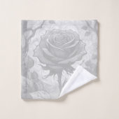 Witte en grijze Rozen 3 Bad Handdoek (Wasdoekje)