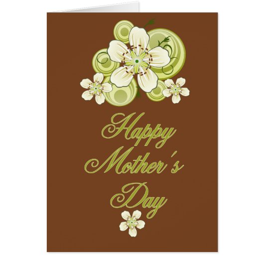 Witte en groene Blackthorn Flower Moederdag (Voorkant)