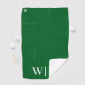 Witte en groene gepersonaliseerde golfhanddoek (Insitu)