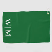Witte en groene gepersonaliseerde golfhanddoek (Horizontaal)