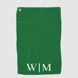 Witte en groene gepersonaliseerde golfhanddoek